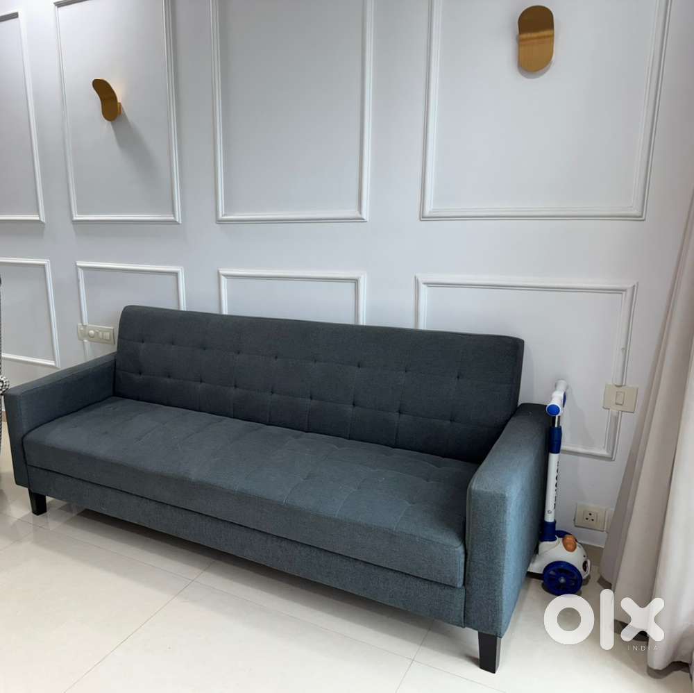 3 Seater Fold Out Sofa Cum Bed (with Storage) In Grey Colour