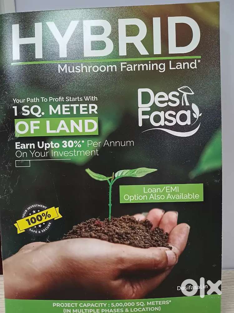 Hybrid mushroom farming with land