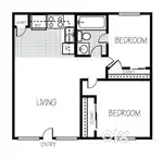 2 BHK unfurnished flat