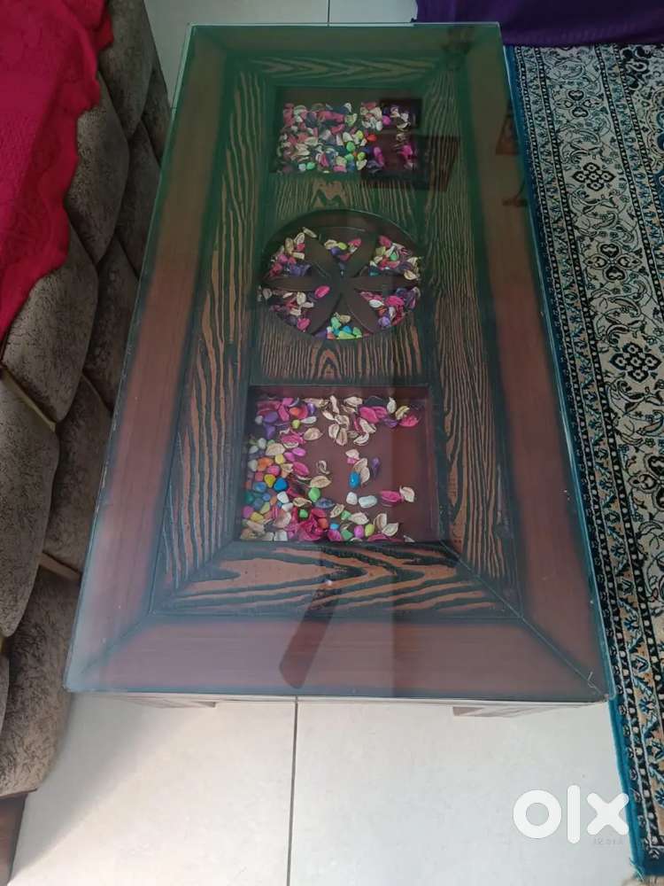 Table with glass on top