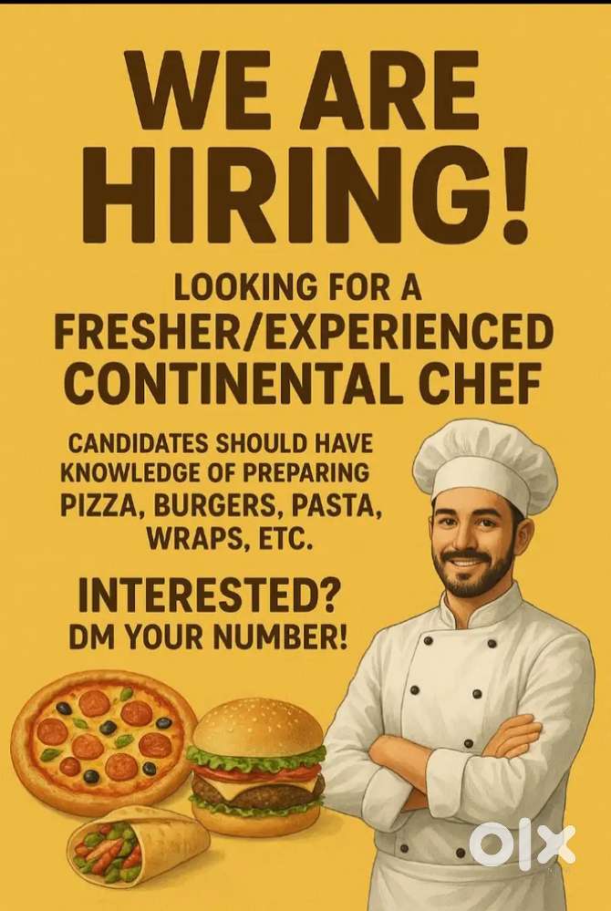 Continental chef
Fulltime