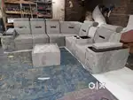 Brand New fixed headrest l shape sofa set only available in STARF FURN
