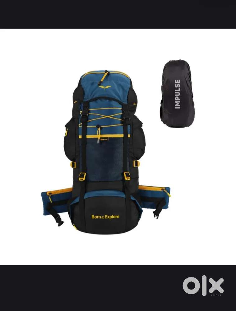 Impulse Banyan Polyester Rucksack with Rain Cover (75 ltrs, Blue)