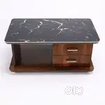 Designer Living Room Center Table – Marble Top with Storage