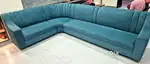 Teal Coloured Modular Sofa 3-piece Set with Legs
