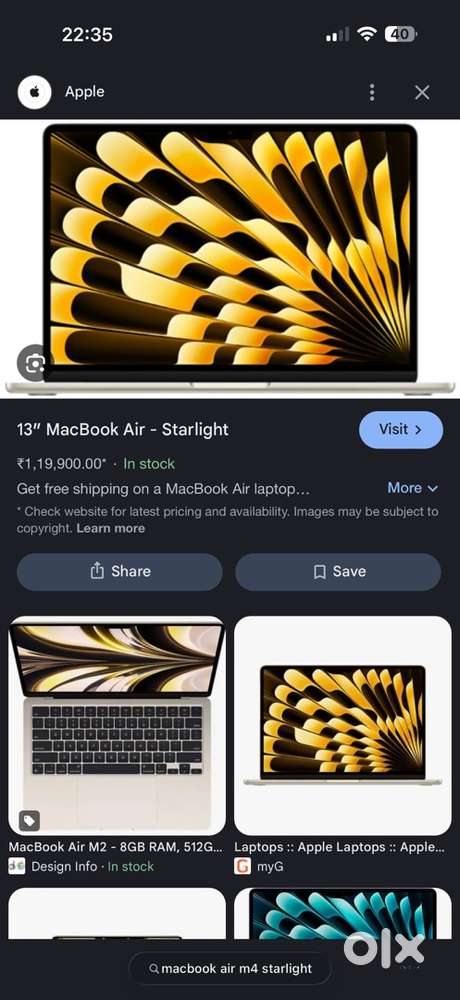 Macbook Air m4 16gb 256gb starlight