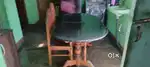 Old dining table with granite top