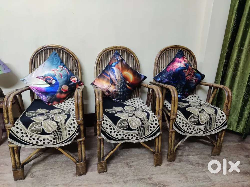 Cane chairs with Cushions- Set of 6