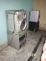 Home theater with two speakers and bluetooth connection