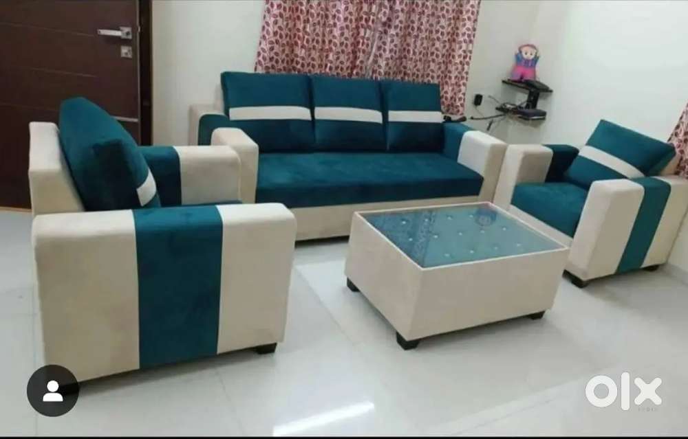 3+1+1 sofa set with beautiful colour combination with pillow