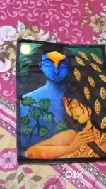 Radha Krishna acrylic painting in canvas A2 size