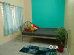 Steel double bed cot with mattres
