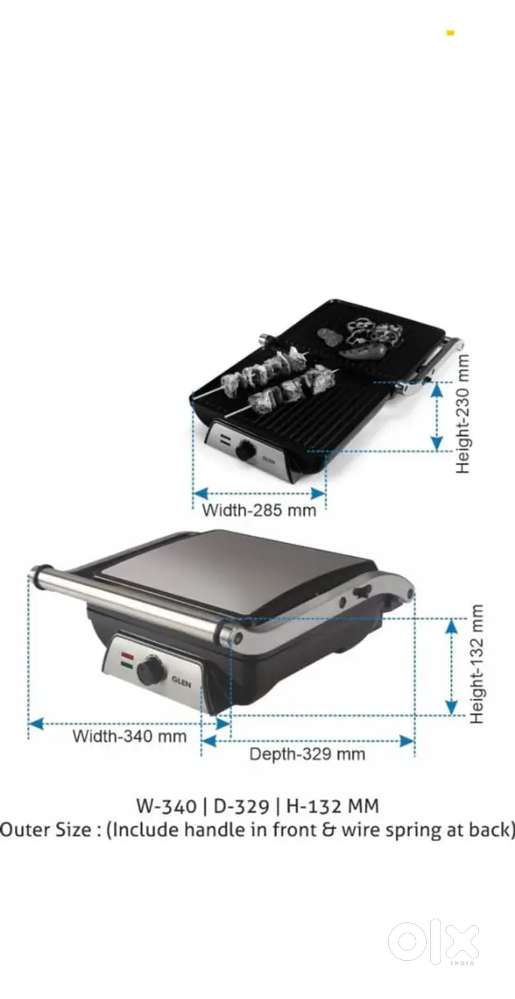 Glen Contact  sandwich maker, 2000W with Oil Collector