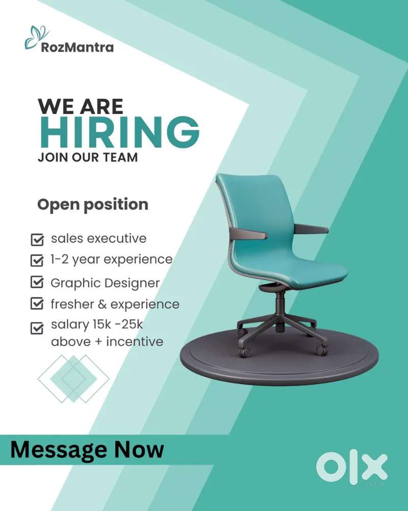 we're hiring sales executive & graphics designer Apply Now