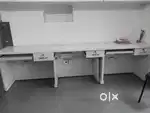 Computer Table with Wall Mounted Cupboard. Office Table Tops.