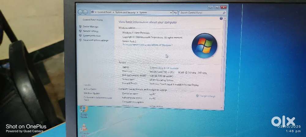 Dell I5 third generation 4gb ram and 500 gb hard disk