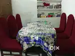 Dining table lakdi wala or 6 chair uske sath