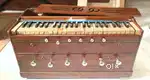 Best tonal quality double reeds-lines vertical saagwan wood harmonium