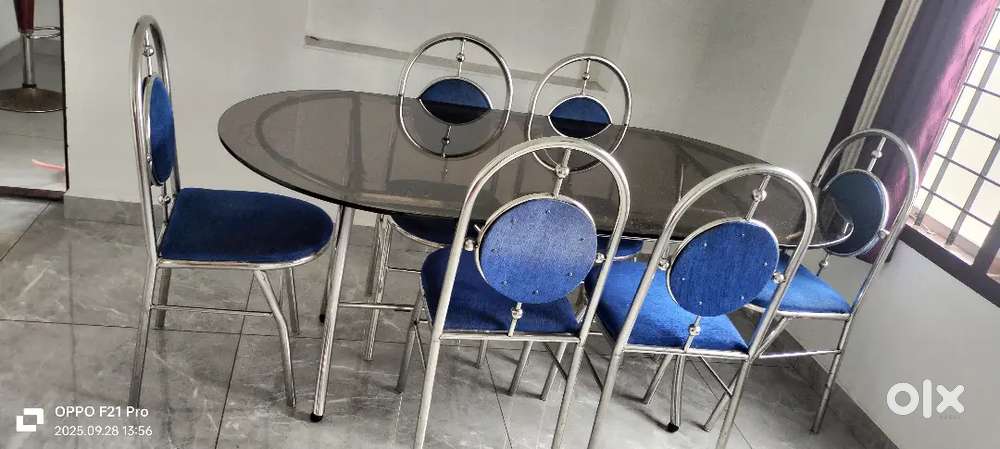 Steel Dining Table @10000 with 6 chair
