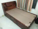 3 Months Old Solid Sheesham Wood 4 Feet Bed With Box