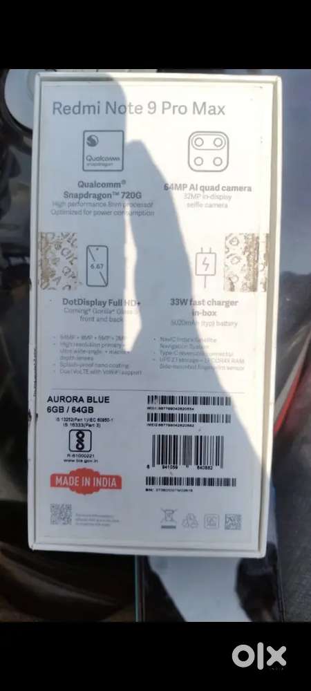 Redmi 9 pro Max 4G mobile ( 6GB Ram ) 2 yrs me Old