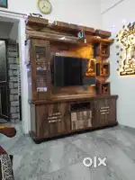6X6.5wodden Tv wall unit + Sofa 3+2 Chairs