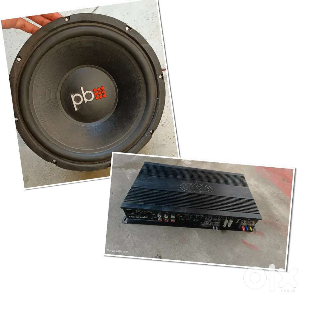 Powerbass subwoofer and DD audio 4 channel amplifier