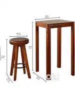 Balcony and bar table with 2 stools set