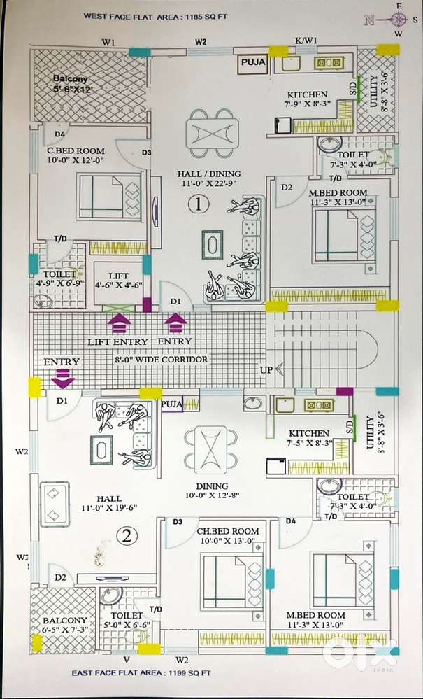 With 100% vastu and clear tittles and bank loan facility available