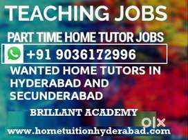 Wanted Male & Female Home Tutors in Hyderabad In All Locations
