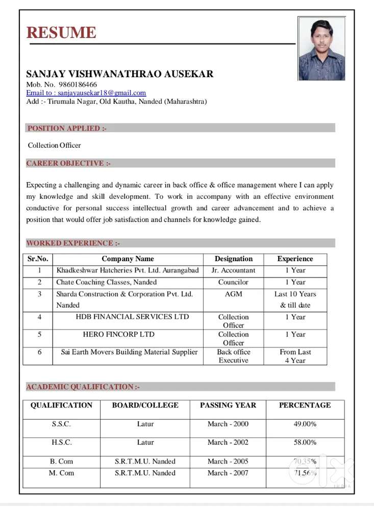 Back office executive