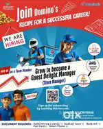 We are hiring restaurant staff in Dominos