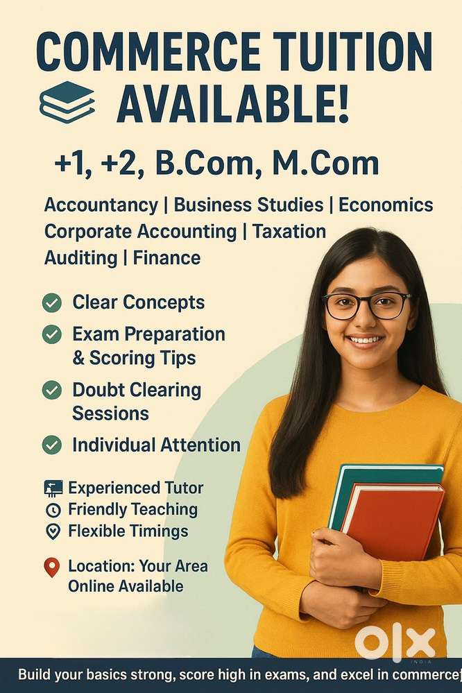 Tution for commerce students 11 th and 12 th ,bcom ,mcom