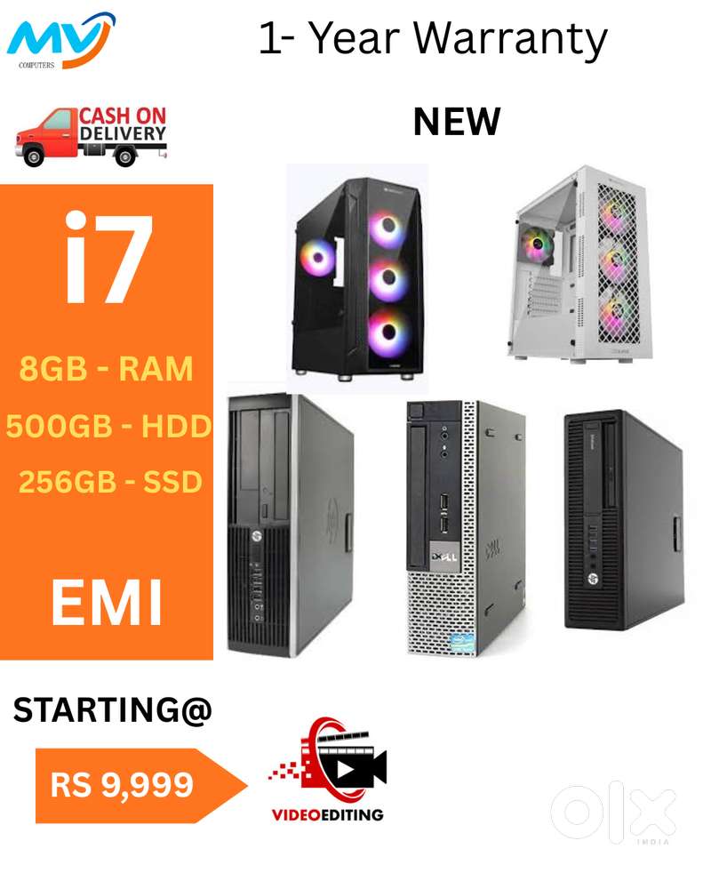 Ram - 8GB DDR3  Hard Disk - 500GB  All Basic Software  Starting @