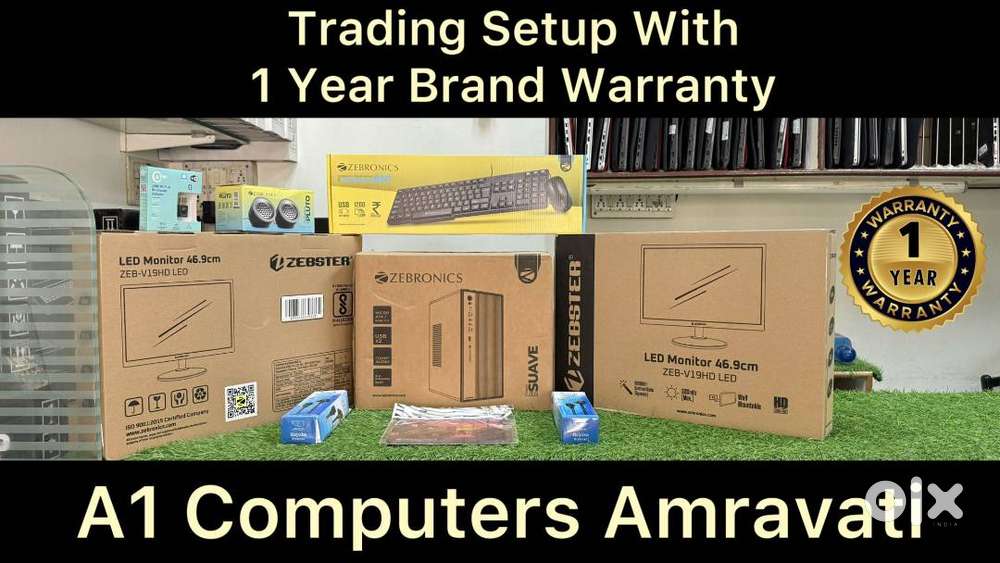 DUAL MONITOR TRADING SETUP WITH 1 YEAR WARRANTY