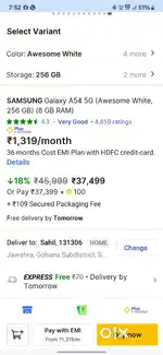 Samsung a54 new mobile