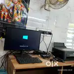 Computer with printer with 2 tables with cash register machine 4 sale