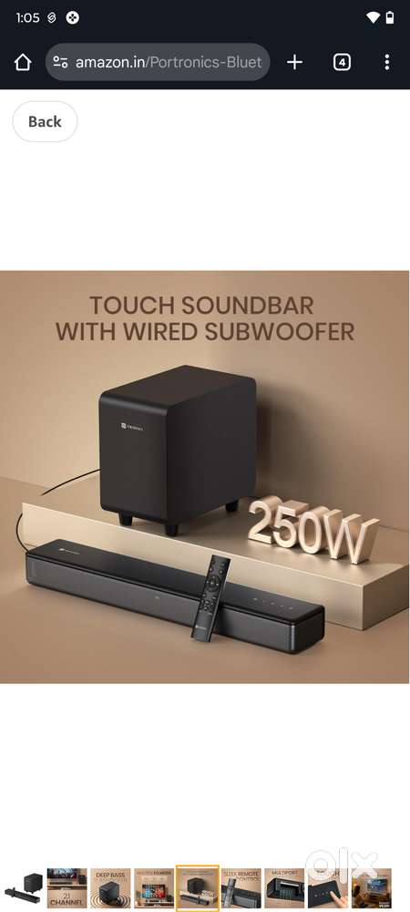 Portronics soundbar slick x 250 watt