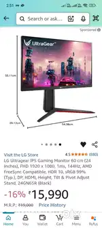 LG24gn65r 1080p 144hz gaming monitor