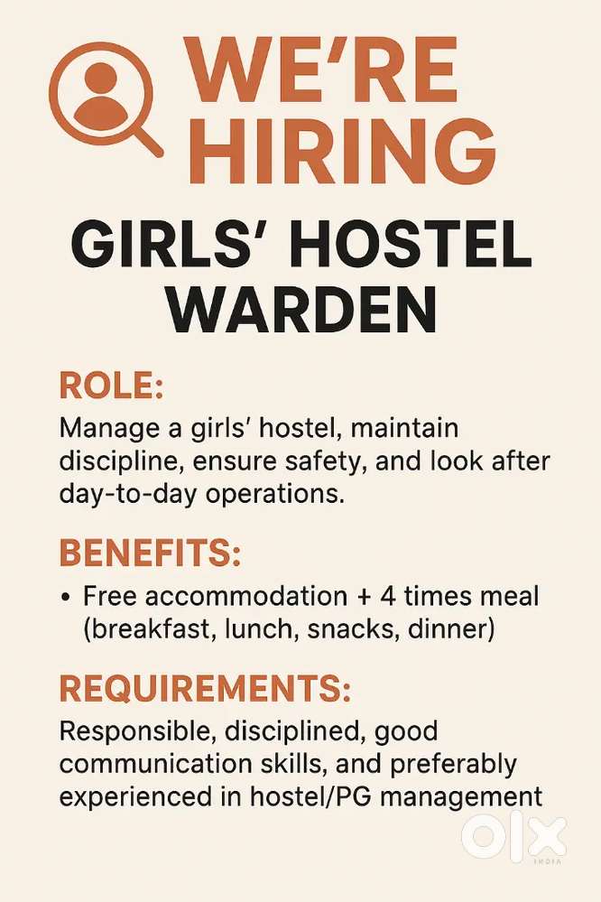 Warden for Girls Hostel