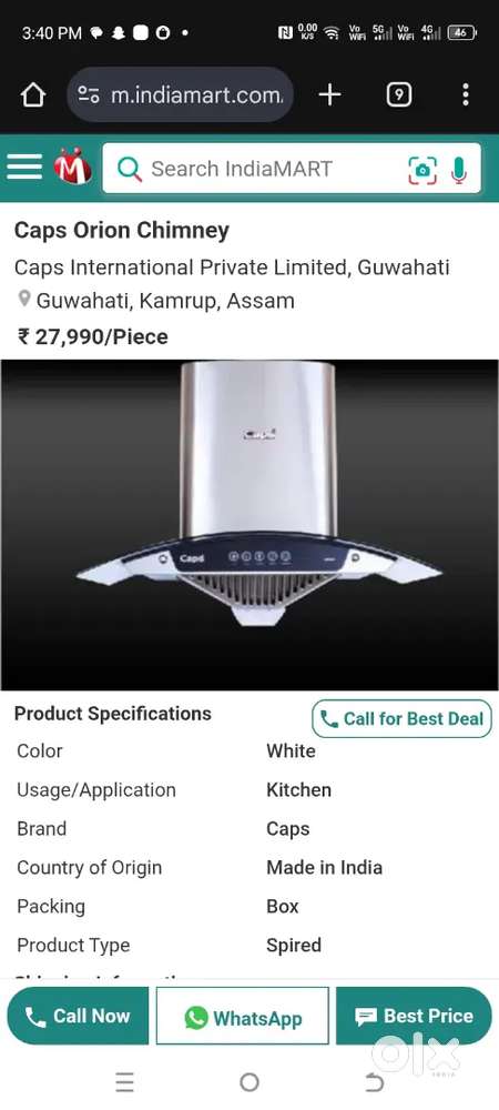 Kitchen chimney digital display