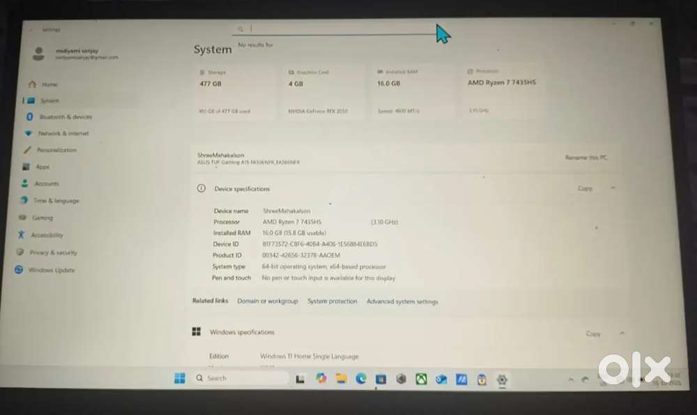 Asus TUF A15 gaming laptop 3 month old