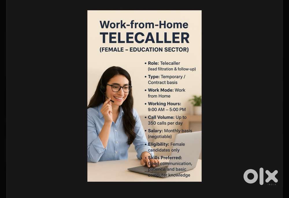 Work-from-Home Telecaller (Female – Education Sector)