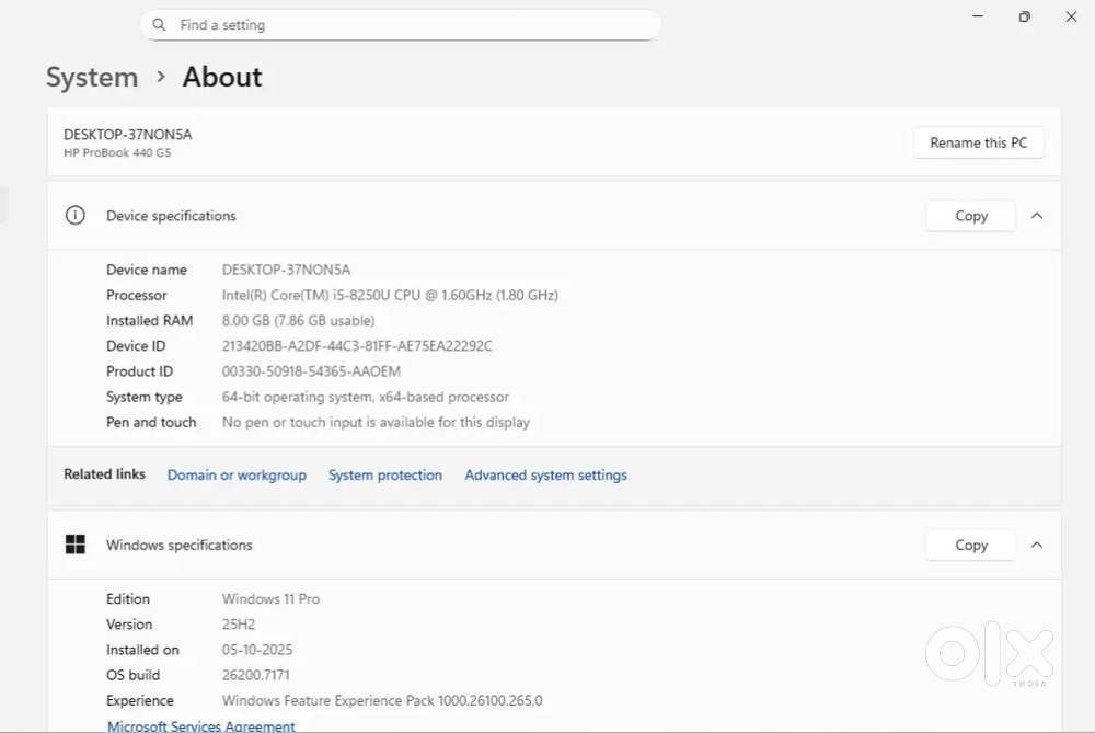 Hp ProBook 440 G5 i5 8th generation