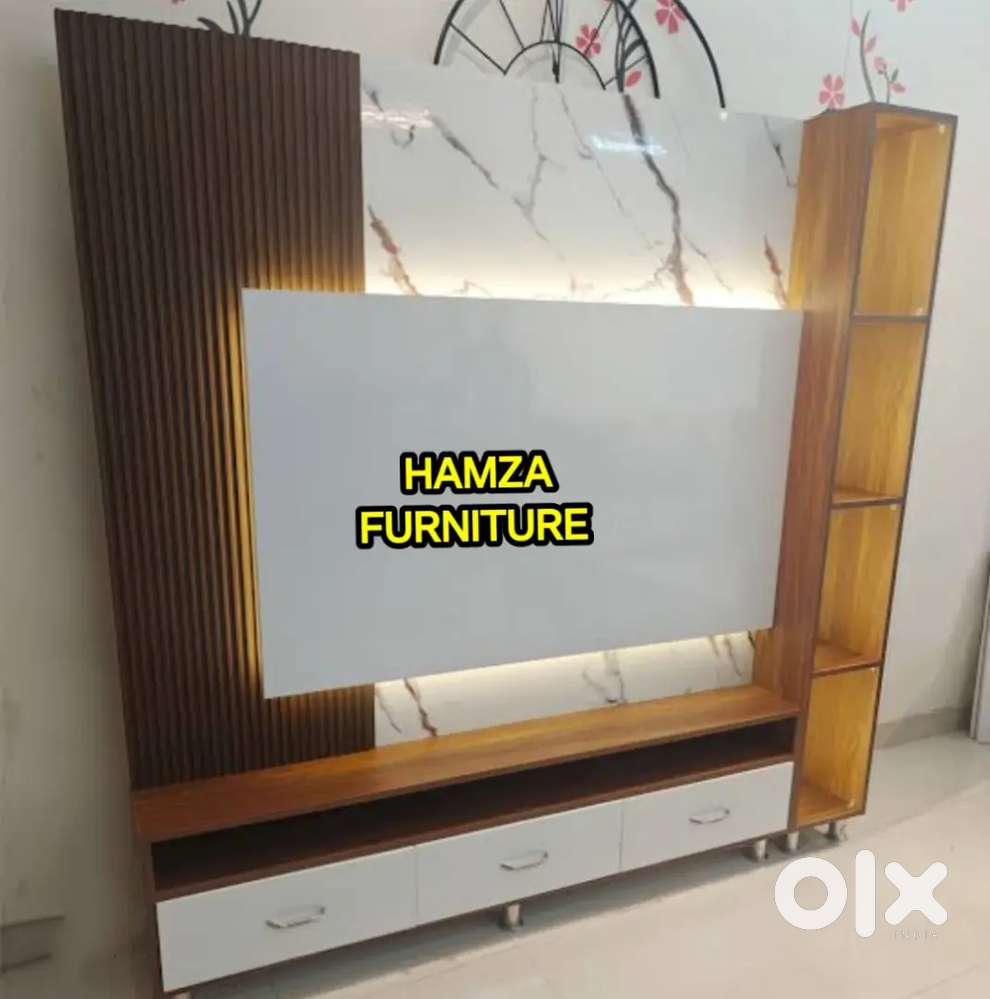 HAMZA FURNITURE NEW DESIGNER PARTICLE BOARD WOOD TV UNIT CABINET 6BY6