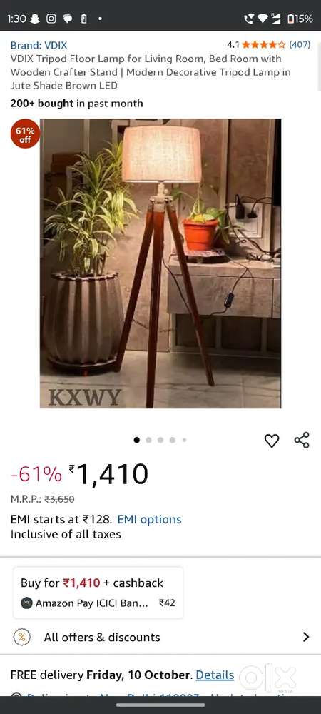 Home decor side lamp 4 feet this lamp will enhance your room