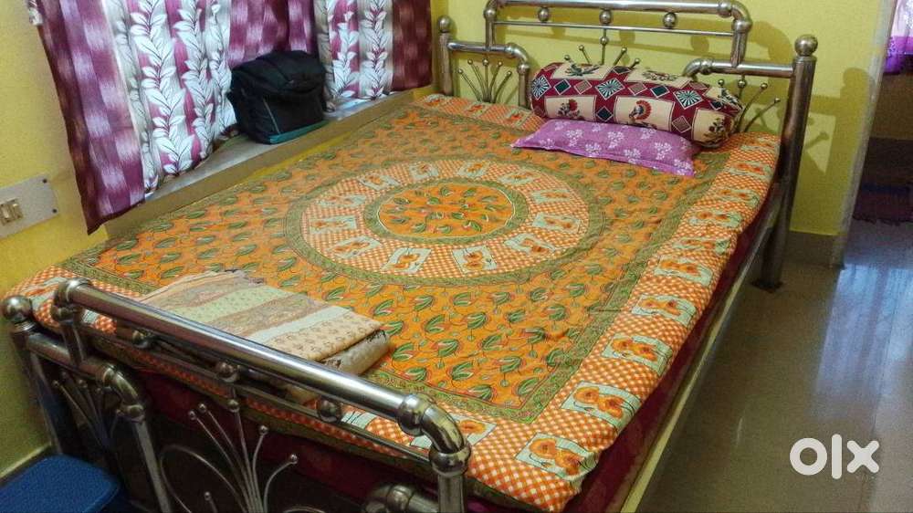 Steel Bed 5'7 and sleepwel mattres, computer table and chair and