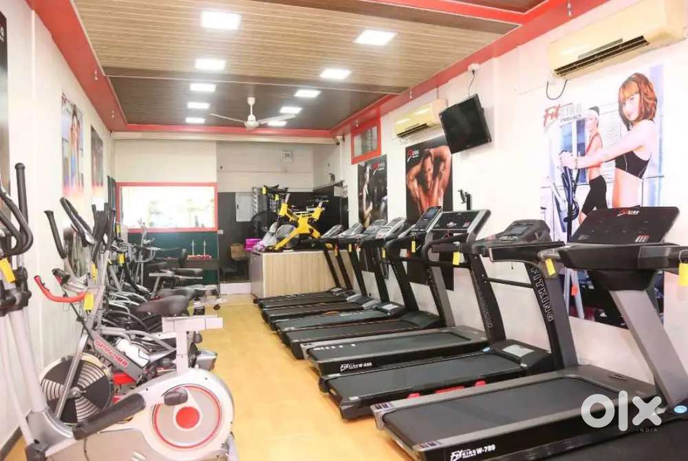 All gym equipment treadmill and exercise cycle