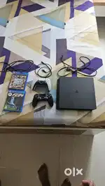 PS4 SLIM 1TB WITH PS5 CONTROLLER AND FC24 AND GTA5