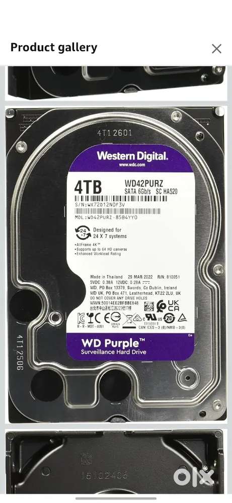 4tb harddisk wd purple two pieces